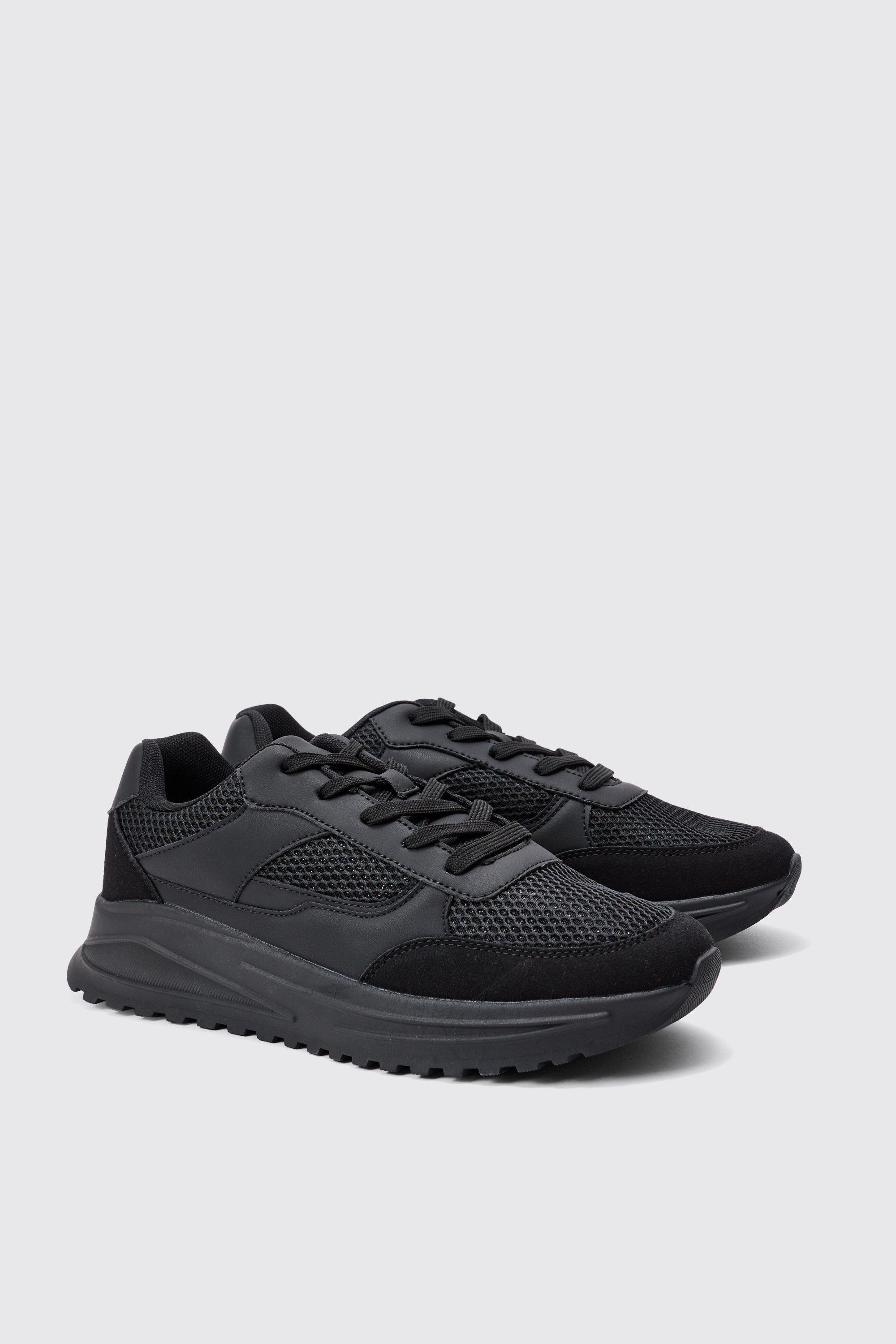 Tech Mesh Runner Sneakers | boohooMAN USA Product Image