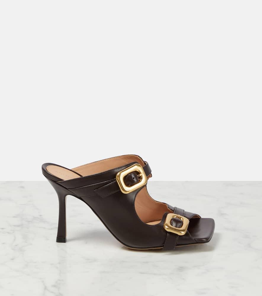 BOTTEGA VENETA Leather Mules In Brown Product Image