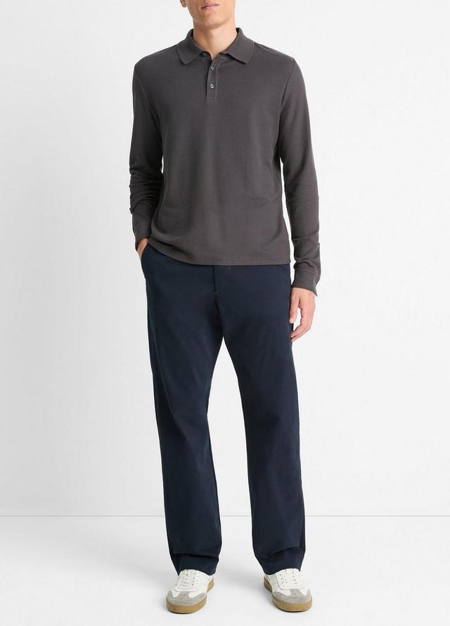 Pima Cotton Piqué Long-Sleeve Polo Shirt Product Image