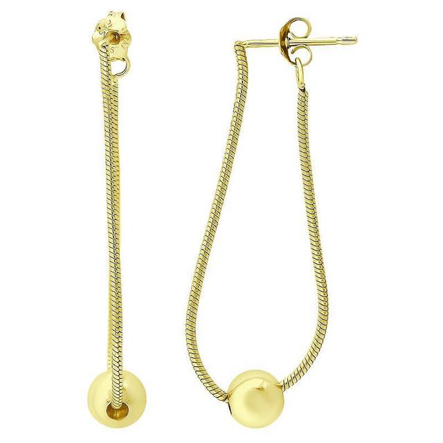 Aleure Precioso Snake Chain & Bead Front-Back Earrings, Womens, Gold Tone Product Image