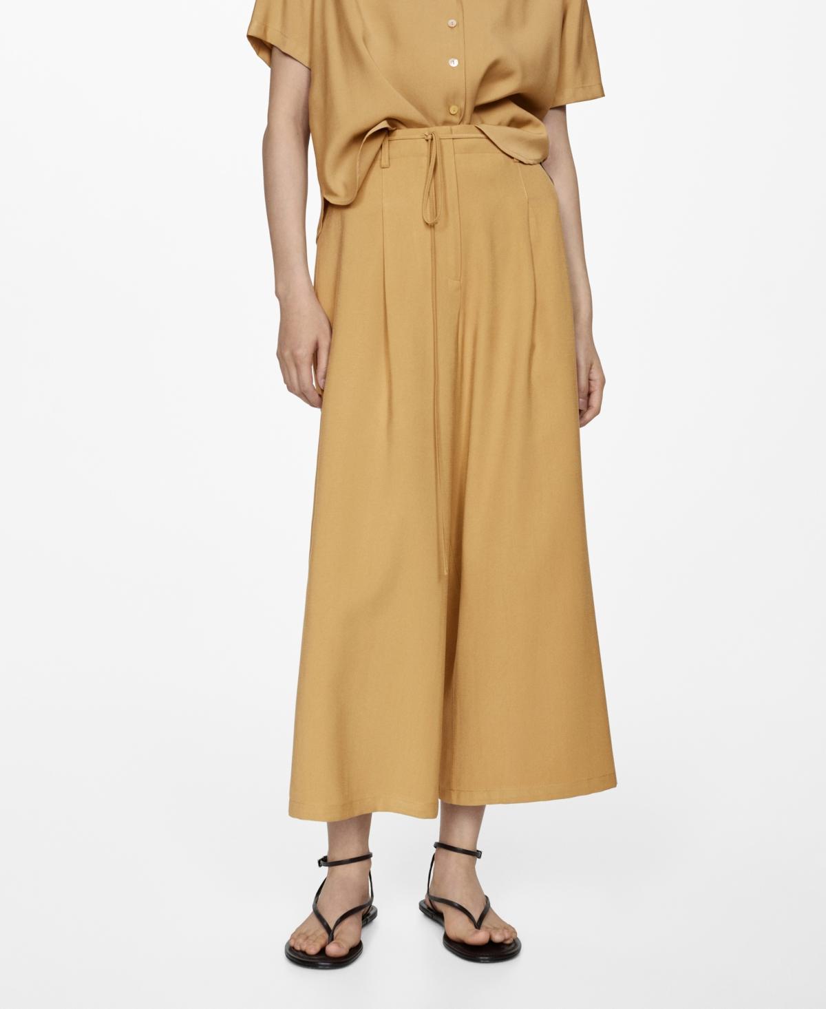 Mango Womens Tie Wide Leg Trousers Product Image