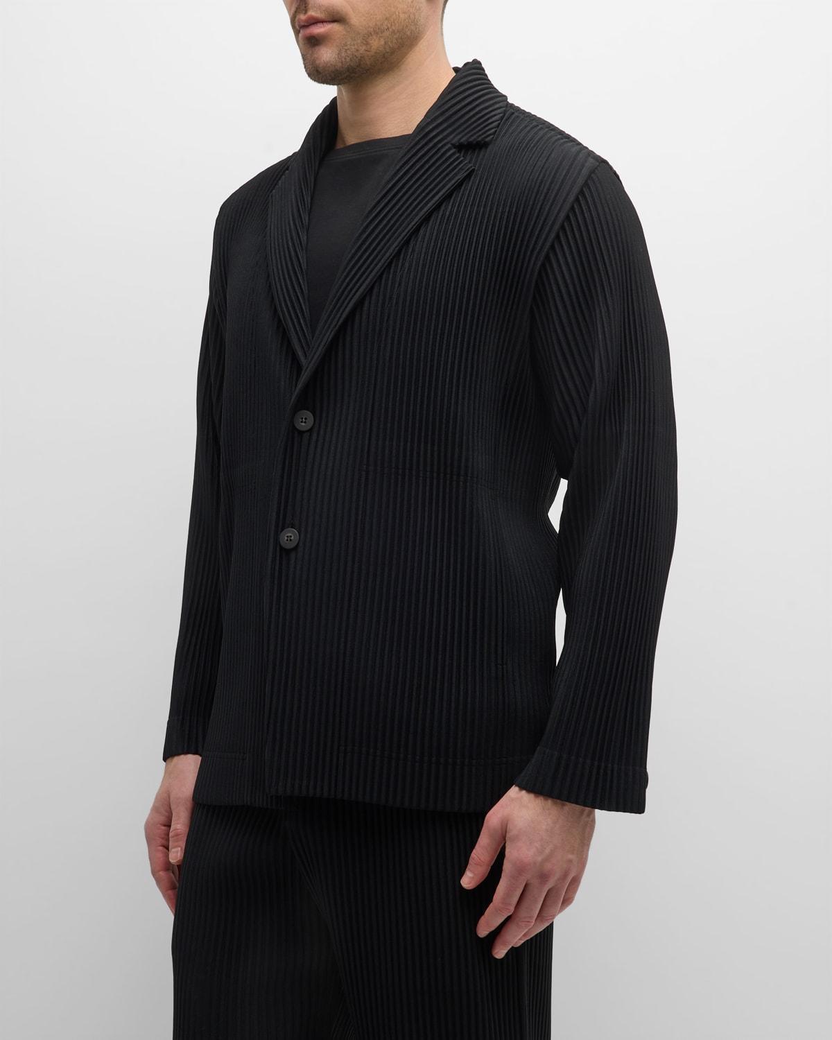 Mens Pleated Single-Button Sports Jacket Product Image