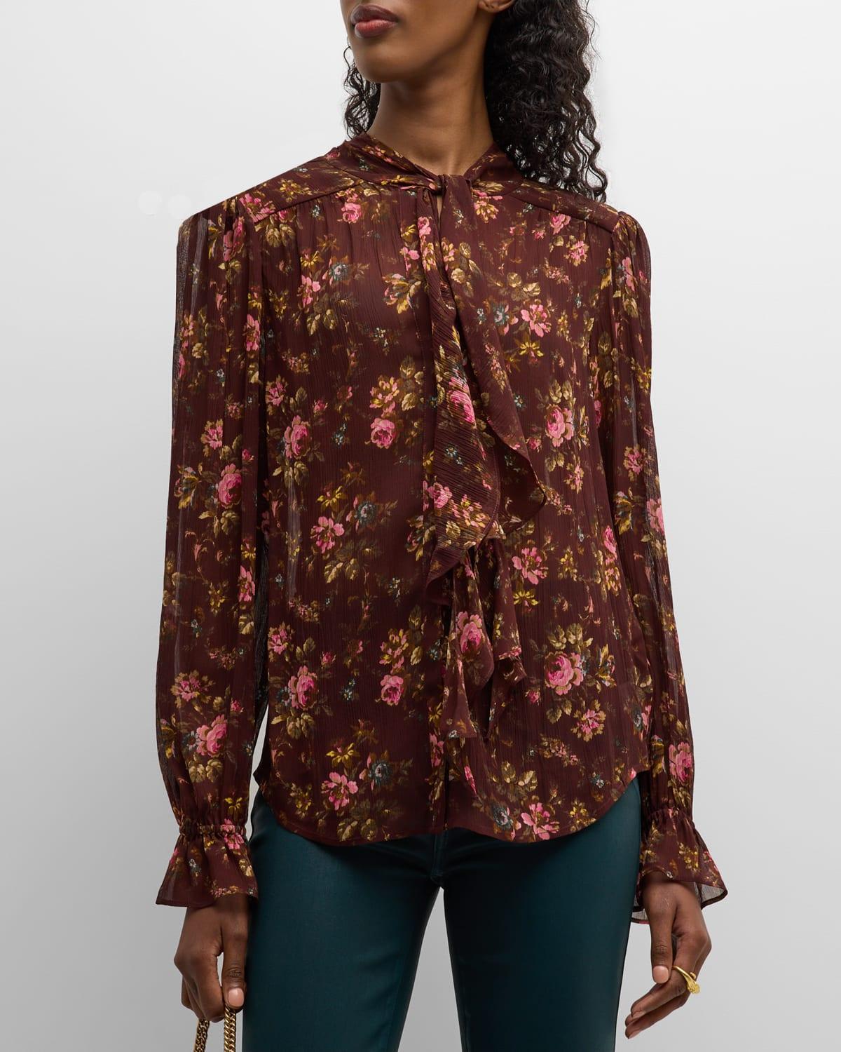 PAIGE Clemency Floral Silk Top Product Image