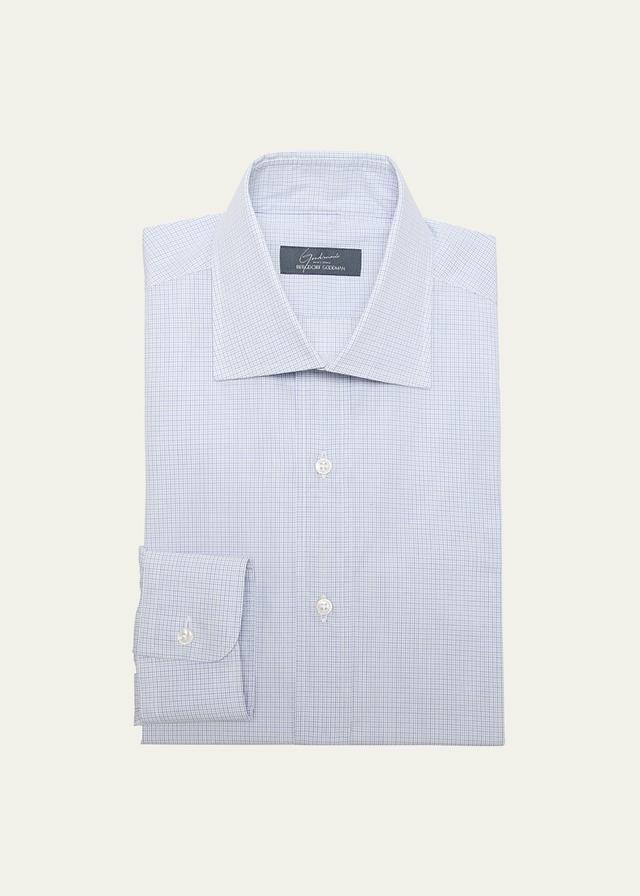 Mens Micro-Check Cotton Dress Shirt Product Image