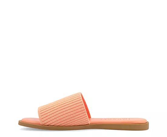 Journee Collection Prisilla Womens Tru Comfort Foam Linen Slip On Slide Sandals Pink Product Image