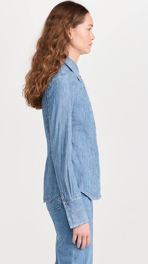 Another Tomorrow Chambray Slim Shirt | Shopbop Product Image