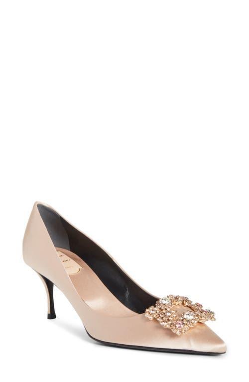 Roger Vivier Sin Crystal Buckle Pointed Toe Pump Product Image