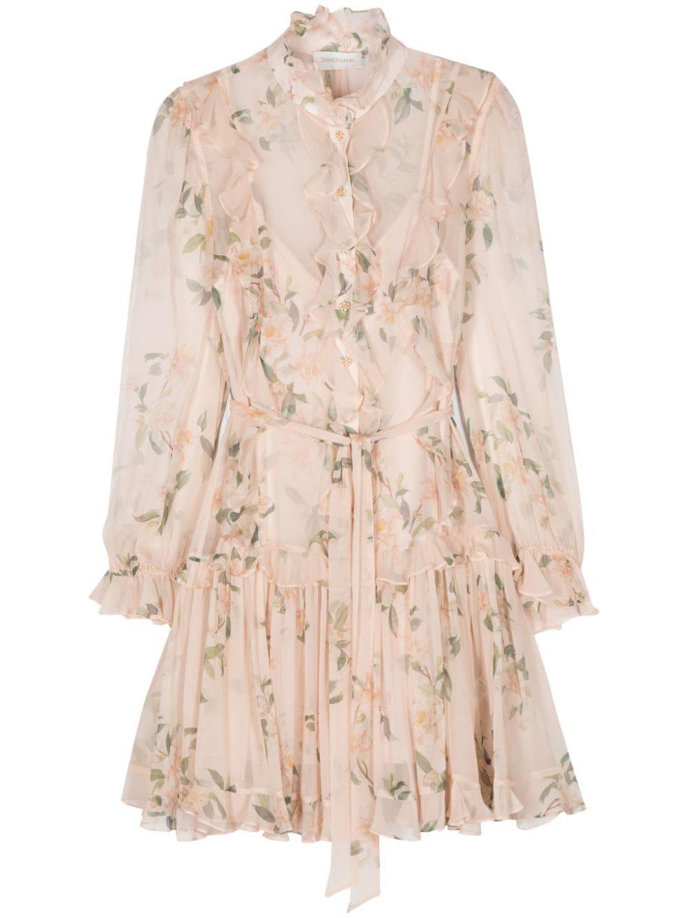 Natura Floral-print Mini Dress In Multicolor Product Image