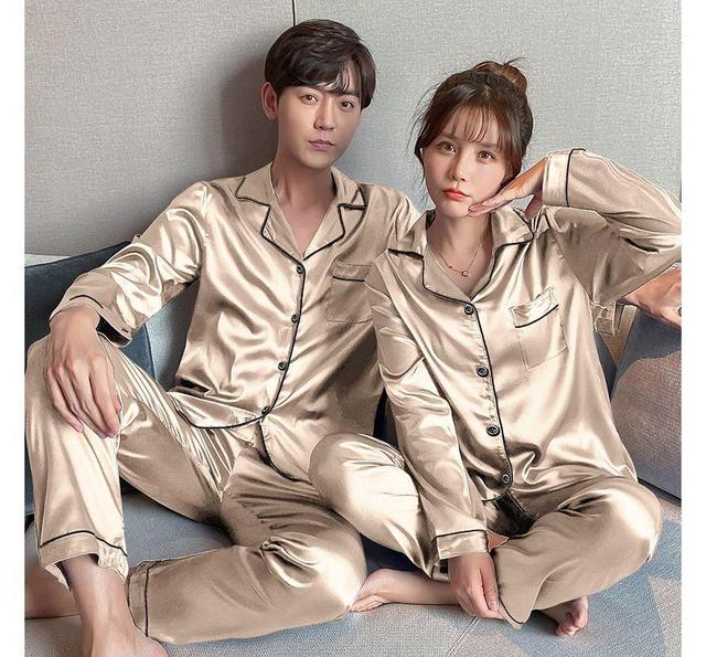 Couple Matching Checked Pajama Set Product Image