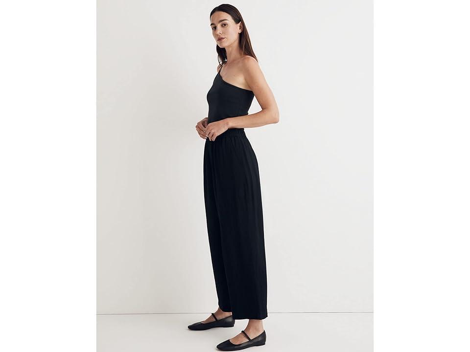 Madewell Crinkled Straight Leg Crop Crepe Pants Product Image