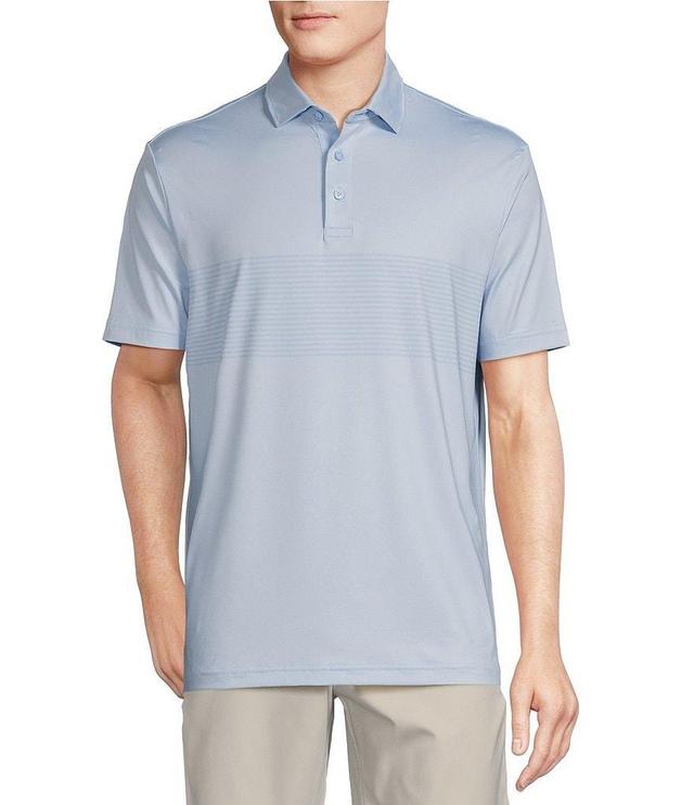 Cremieux Blue Label Performance Stretch Jacquard Chest Striped Short Sleeve Polo Shirt Product Image