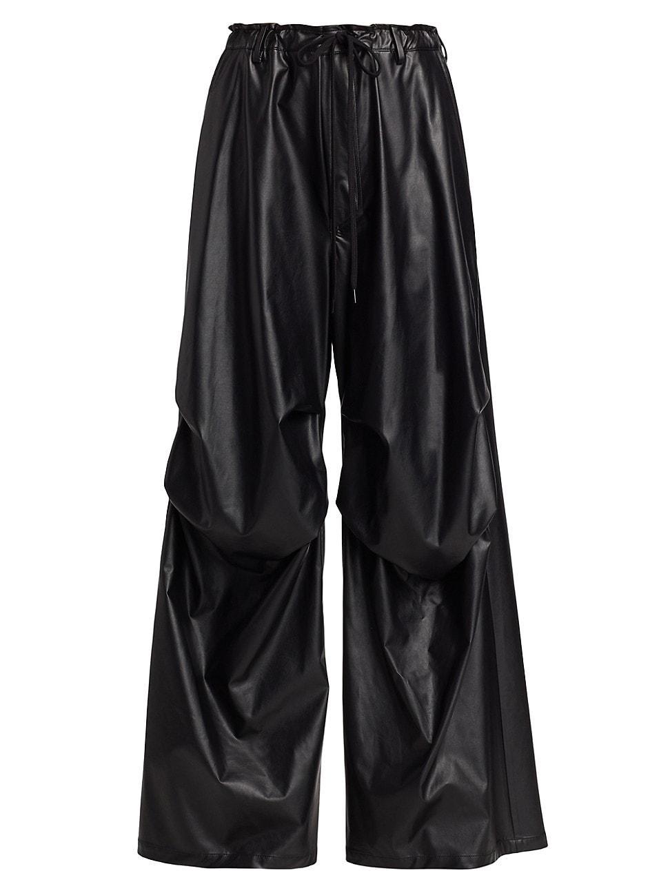 Womens Faux Leather Parachute Pants Product Image