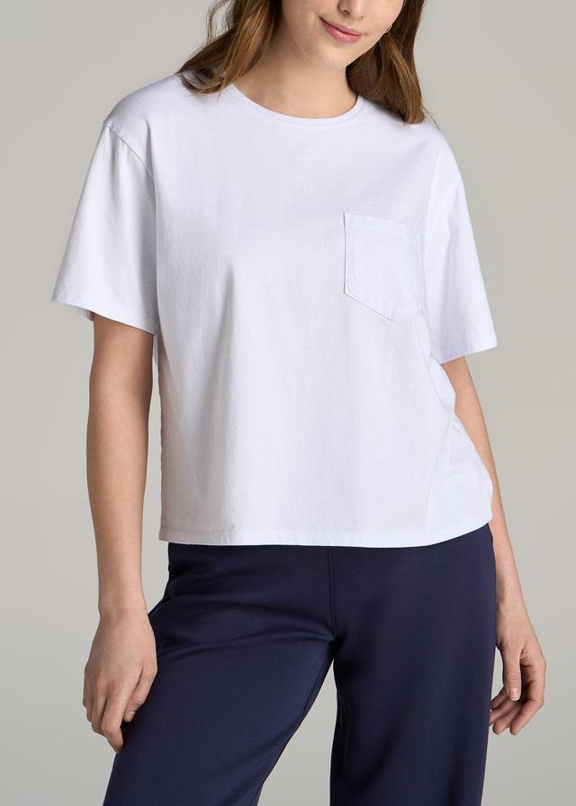 Boxy Short Sleeve T-Shirt for Tall Women in Bright White Female Product Image