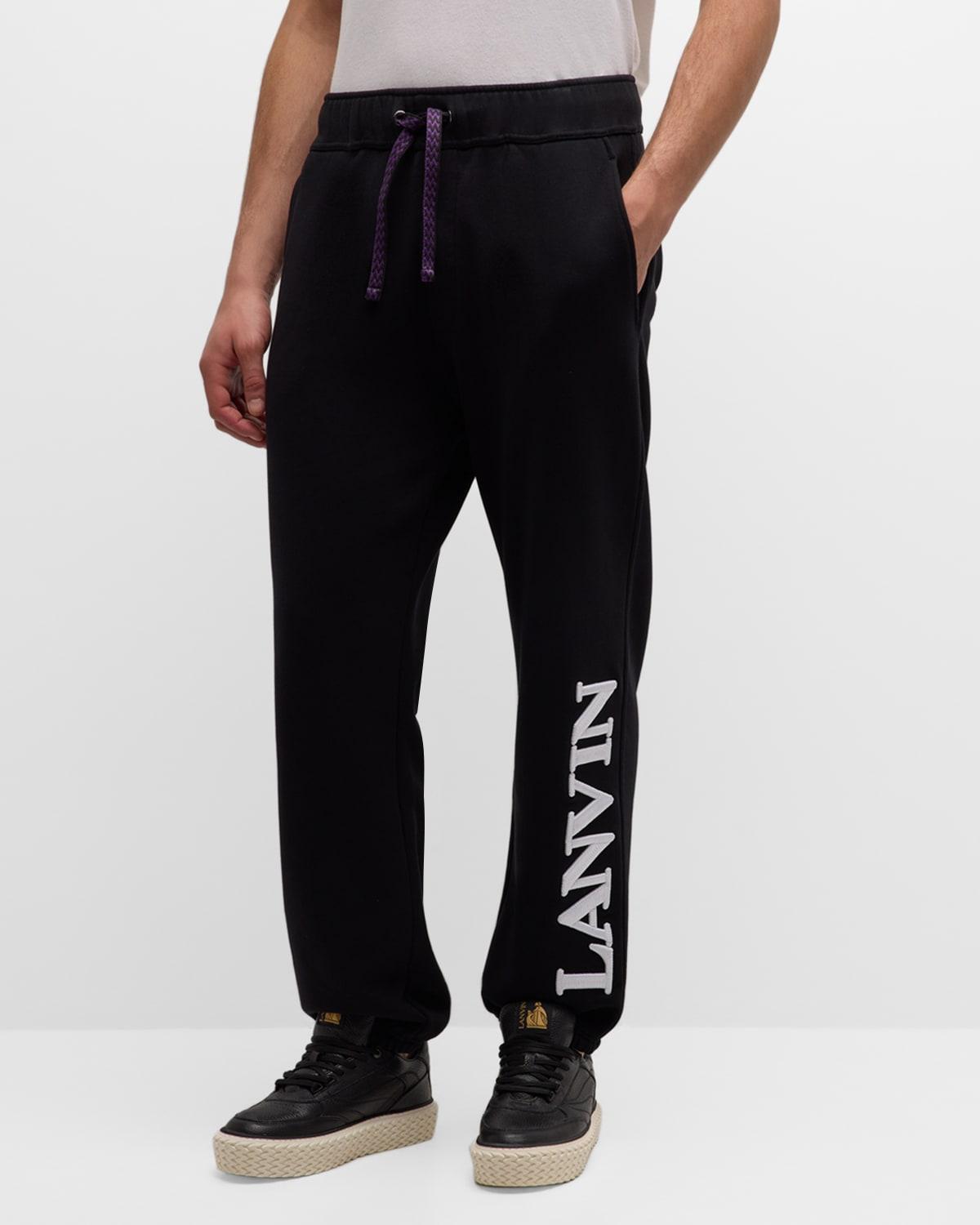 Mens Logo Embroidered Cotton Sweatpants Product Image