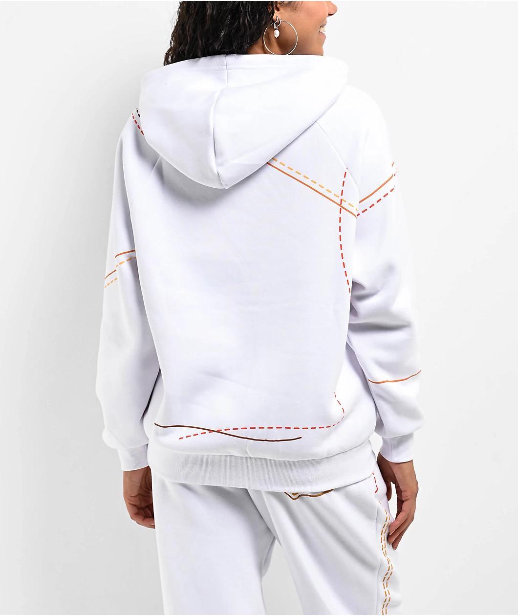 True Religion Big T Puff Print Boyfriend White Oversized Hoodie Product Image