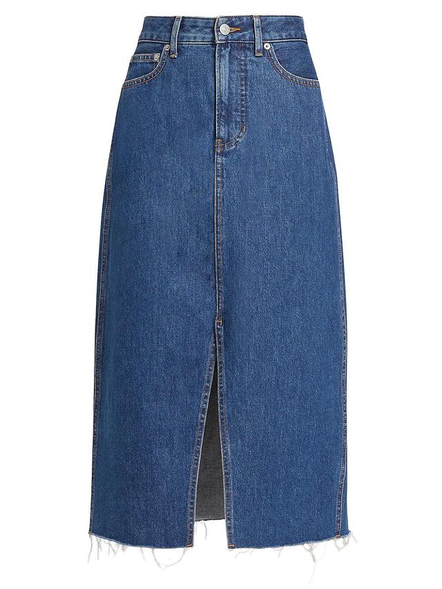 Veronica Beard Victoria Long Denim Midi Skirt Product Image