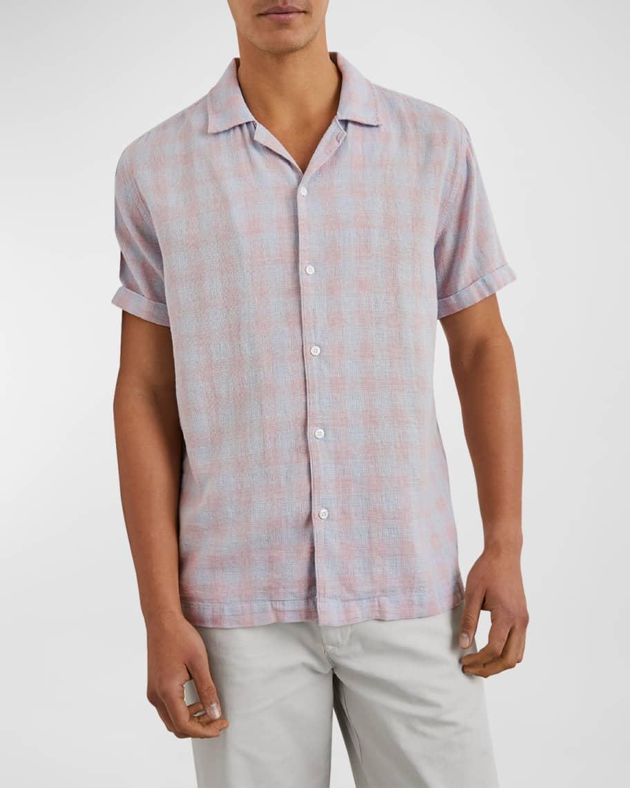 Mens Dresden Gingham Cotton Camp Shirt Product Image