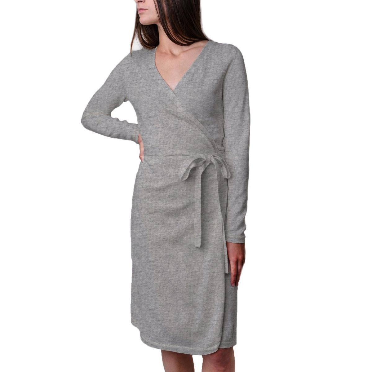 Hope & Henry Womens Organic Cotton Wrap Sweater Dress product image