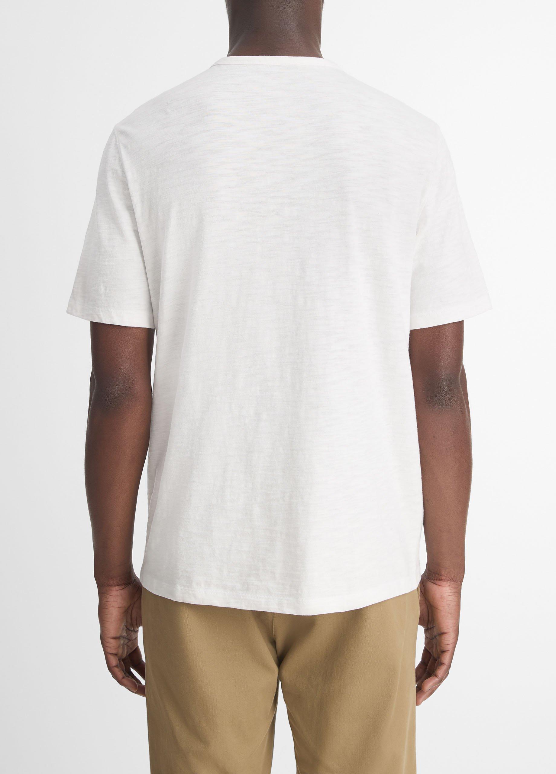 Slub Cotton Split-Neck T-Shirt Product Image