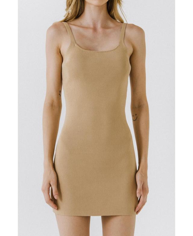 Endless Rose Rib Camisole Dress in Camel at Nordstrom, Size X-Small Product Image