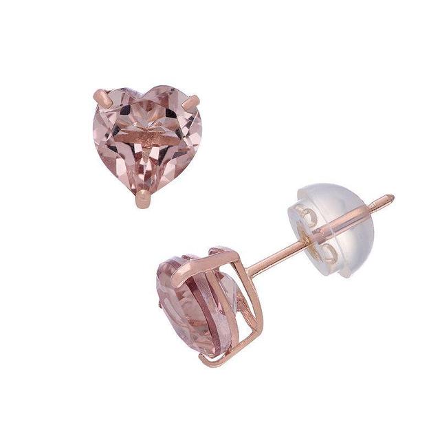 Designs by Gioelli 14k Rose Gold Morganite Stud Earrings, Womens, Pink Product Image