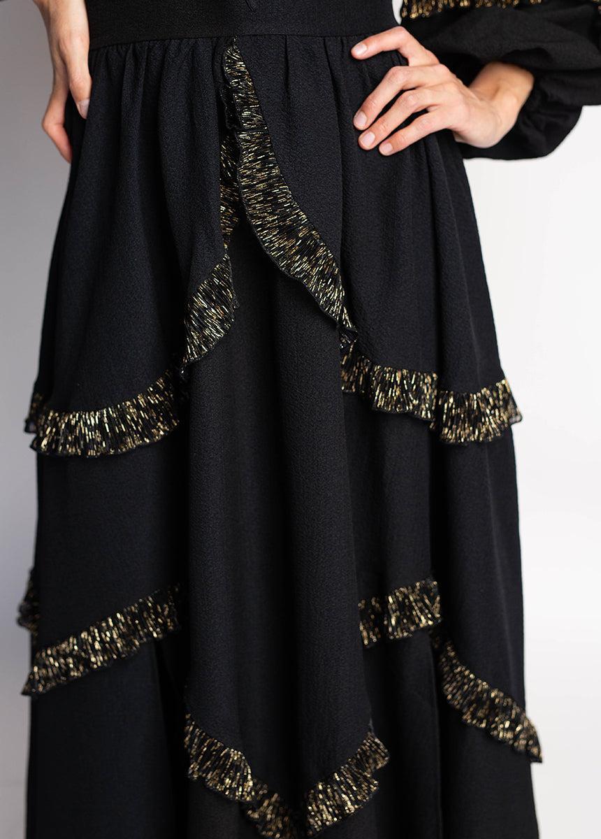 Zaynab Dress in Black Multi Product Image