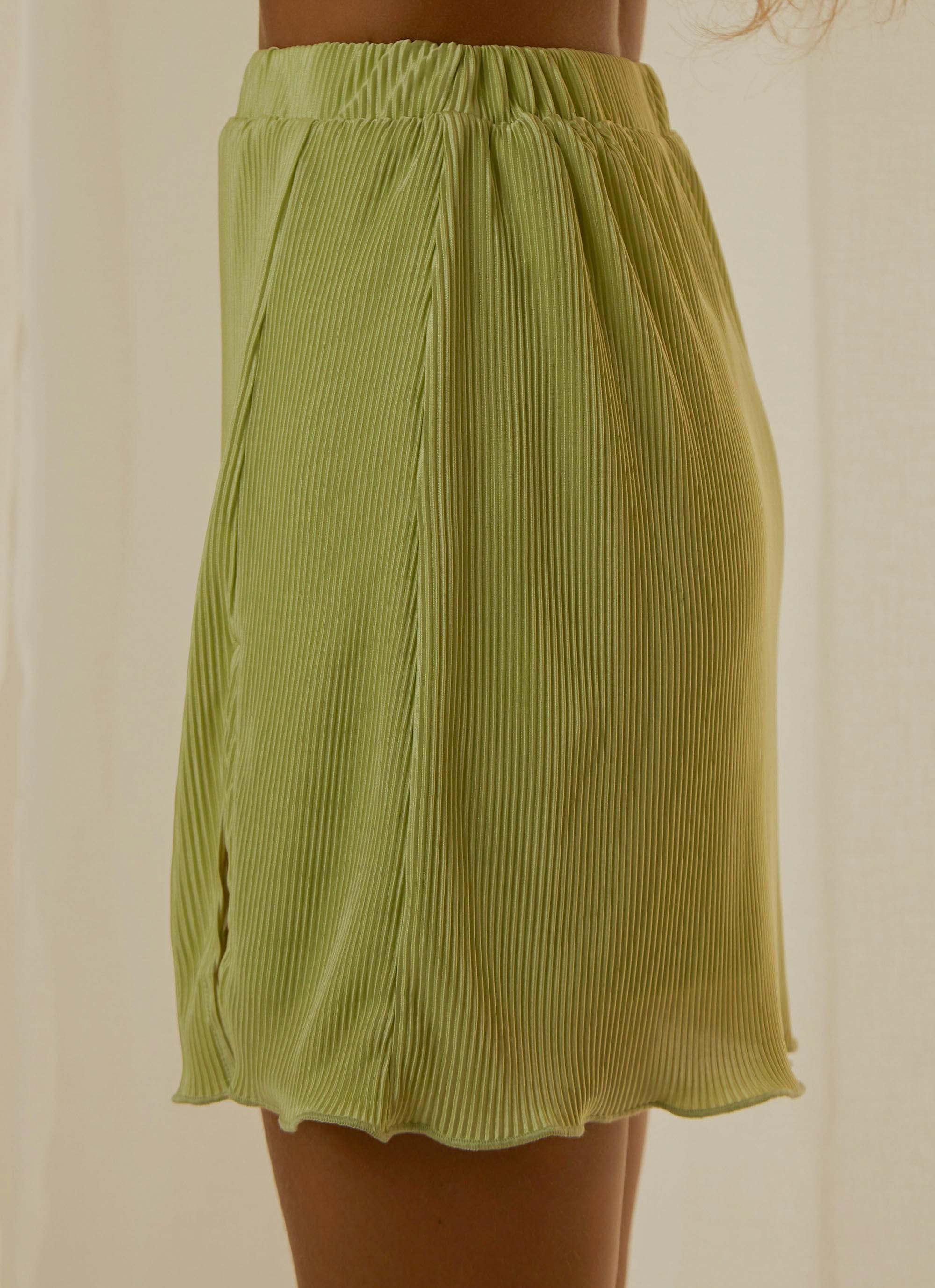 Sunny Skies Mini Skirt - Lime Green Product Image