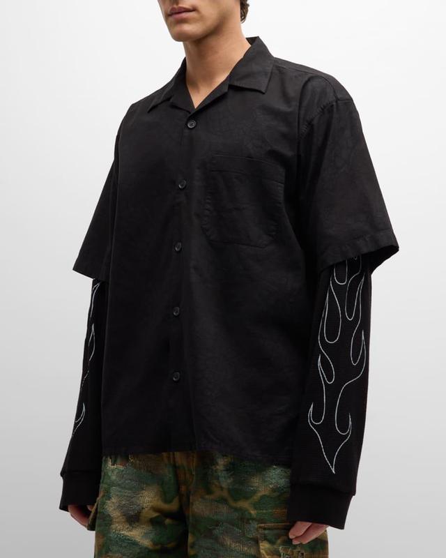 Mens Dragon Double-Layer Sport Shirt Product Image