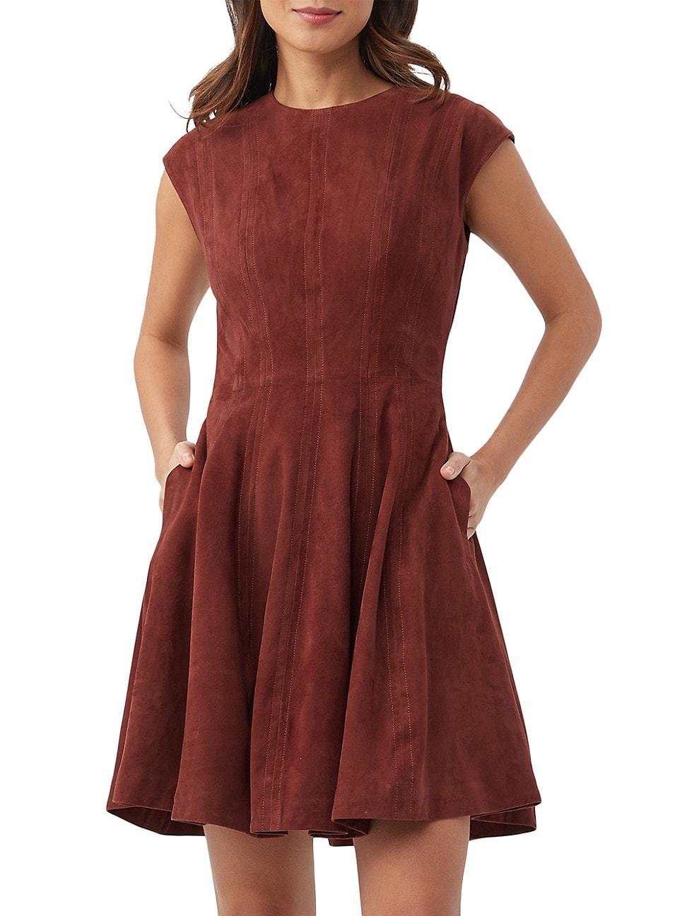 Womens Sabi Suede Fit & Flare Minidress Product Image