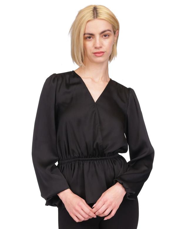 Michael Michael Kors Womens Satin Faux Wrap Top Product Image