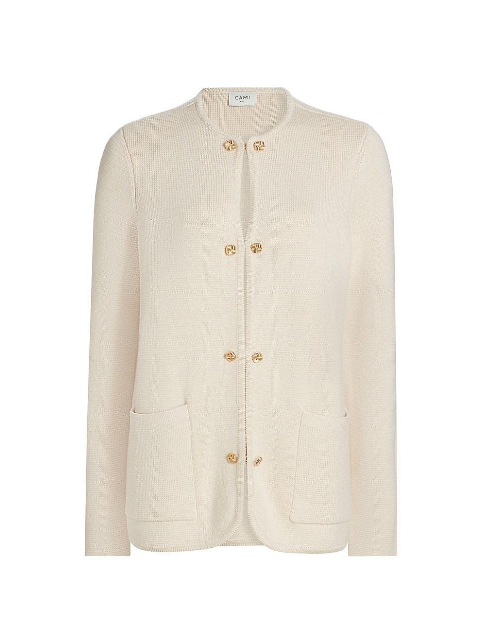 Womens Allen Cotton-Cashmere Crewneck Cardigan Product Image