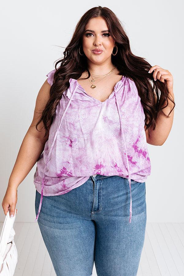 Sweet On Summer Tie Dye Shift Top in Purple Curves Product Image