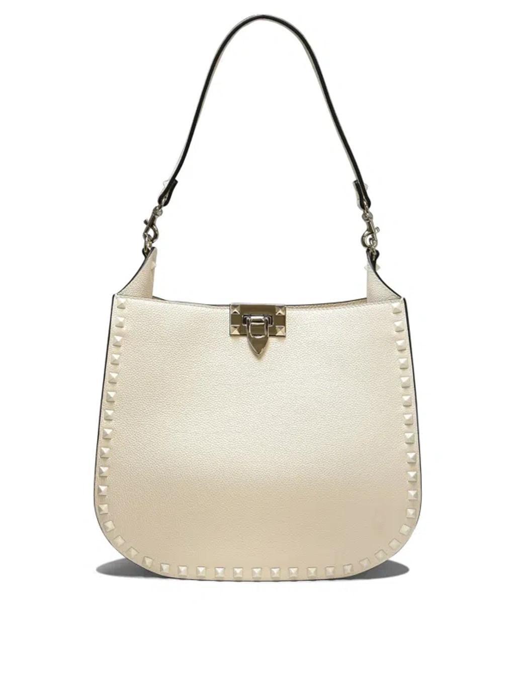 VALENTINO GARAVANI Hobo Bag Rockstud In White Product Image