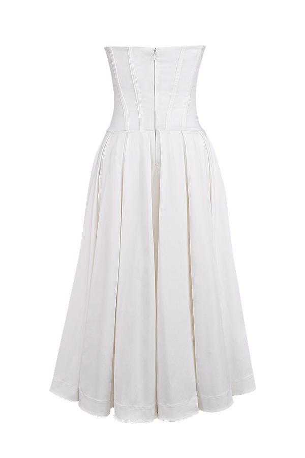 Lady White Strapless Midi Dress Product Image