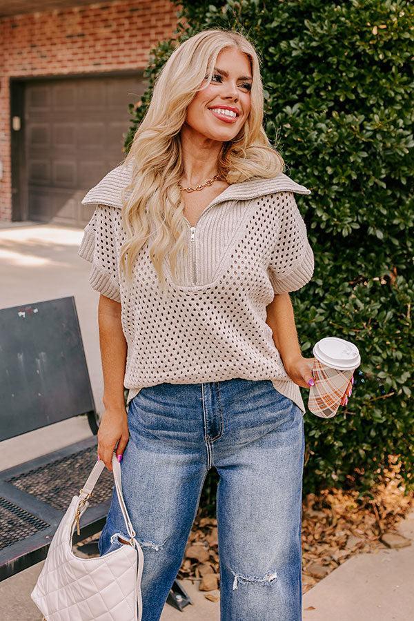 Cozy Lifestyle Knit Top in Oatmeal Curves Product Image