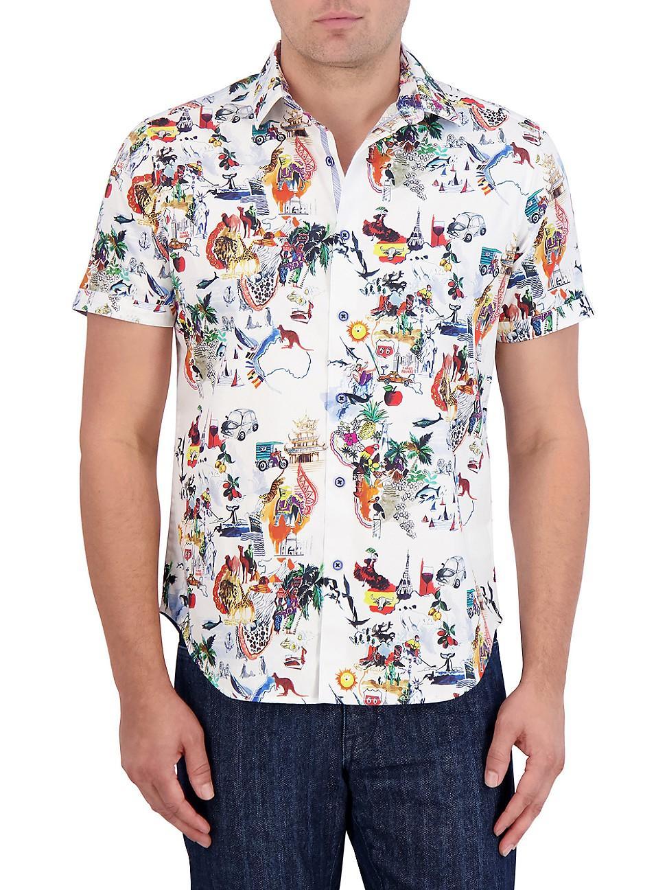 Mens Trippin Graphic Cotton-Blend Shirt Product Image