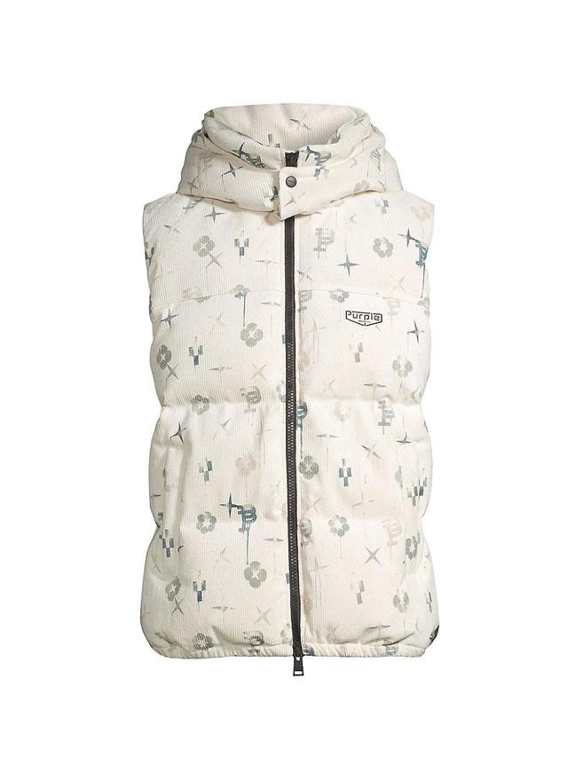 Mens Printed Corduroy Puffer Vest Product Image