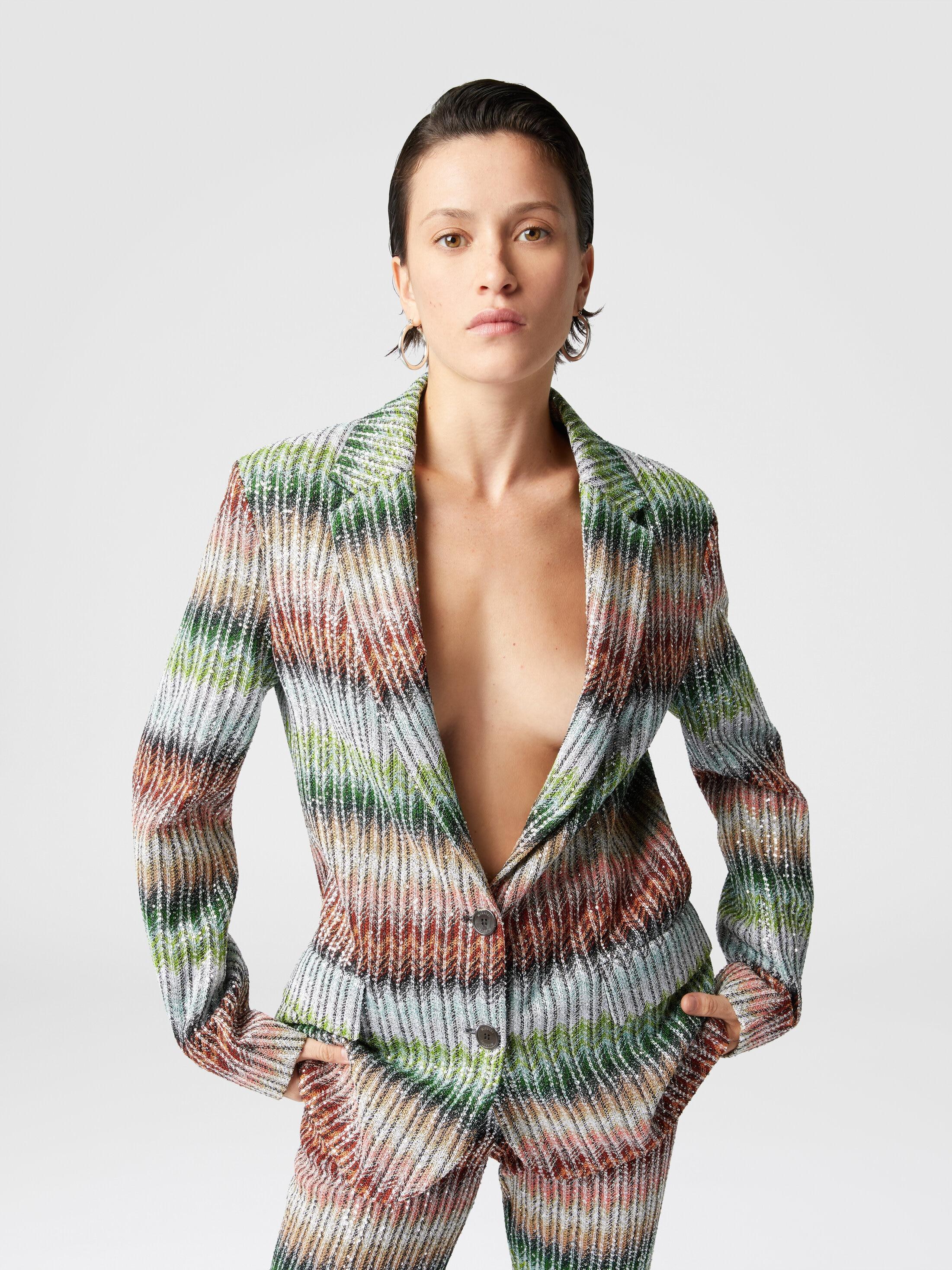 Dégradé zig zag knit blazer with sequins Product Image