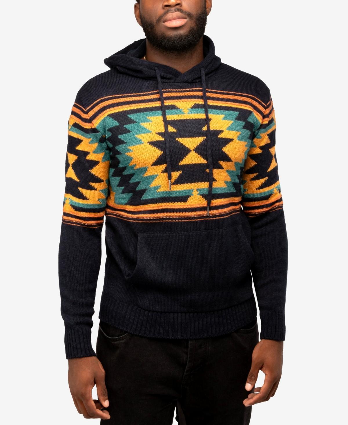 X-Ray Mens Aztec Hooded Sweater Product Image