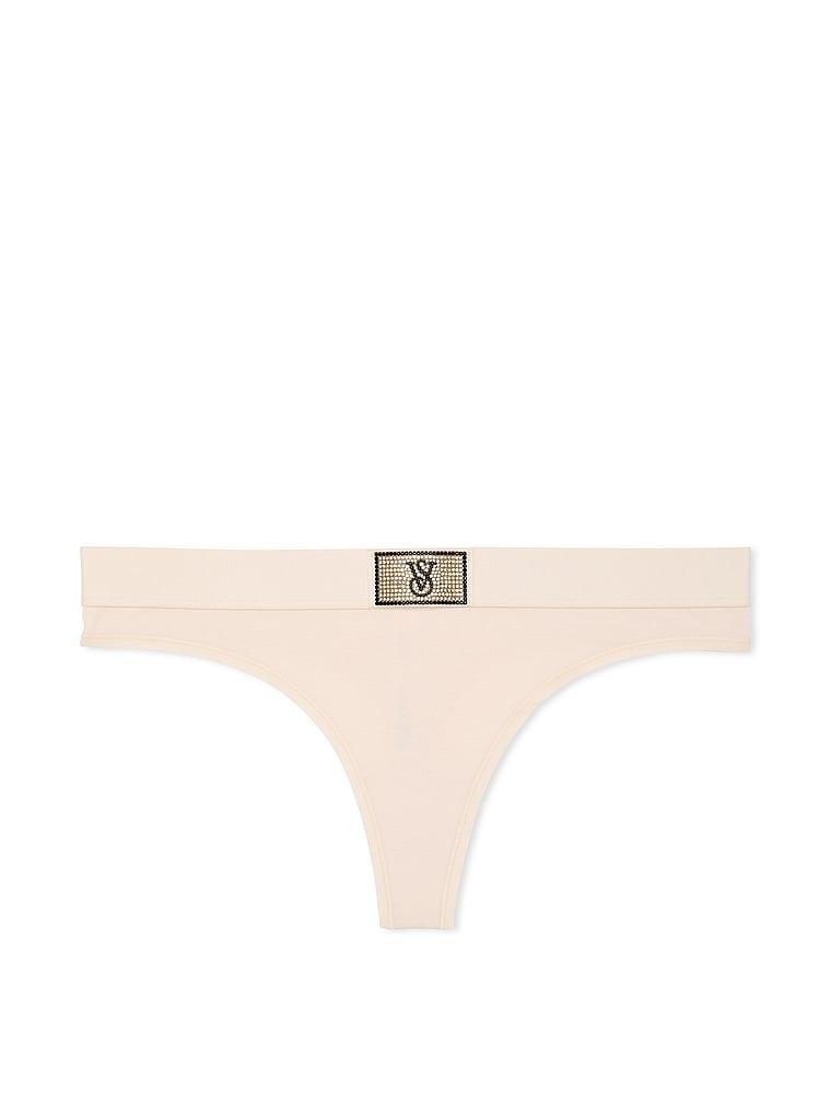 Logo Cotton Shine Patch Thong Panty Product Image