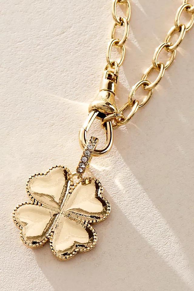 14k Gold Plated Clover Charm Necklace Product Image