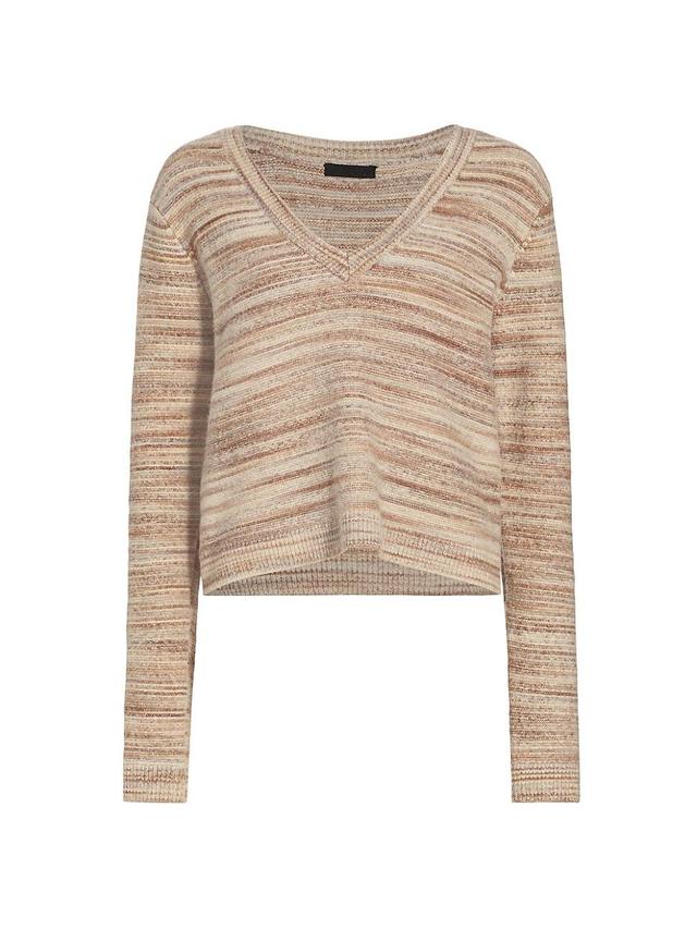 Womens Space-Dyed Cotton-Blend Sweater Product Image