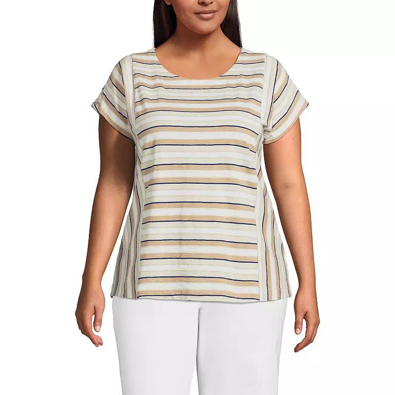 Plus Size Lands End Short Sleeve Slub Wedge T-Shirt, Womens Product Image