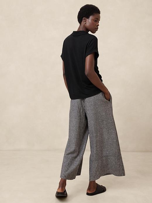 Linen-Blend Wide-Leg Crop Pant Female Product Image