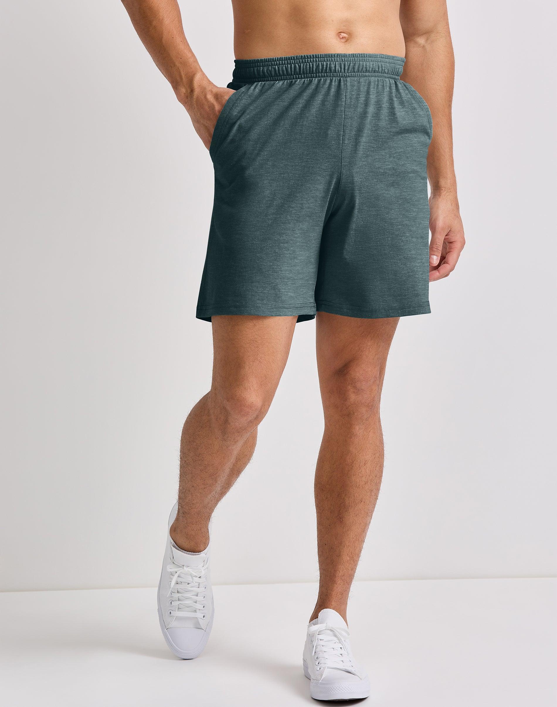 Mens Hanes Tri-blend Jersey Shorts Athletic Navy Grey Product Image