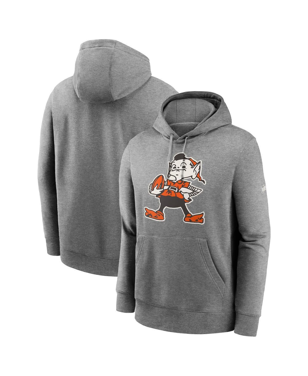 Mens Nike Heathered Gray Chicago Bears Rewind Club Fleece Pullover Hoodie Grey Product Image