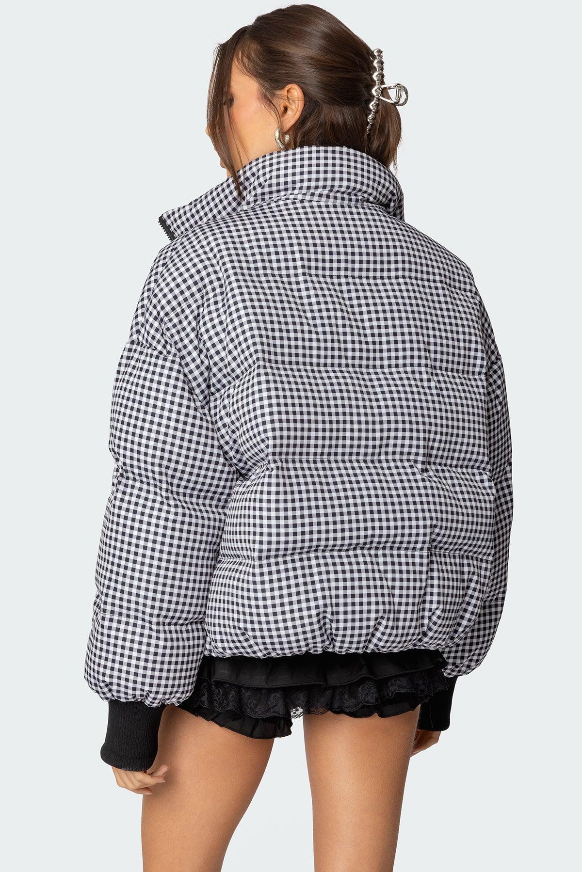 Oversized Gingham Puffer Product Image