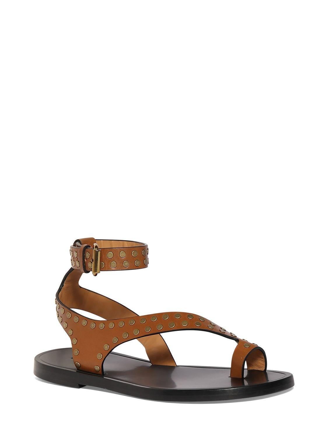 ISABEL MARANT Jiona Leather Sandals In Tan Product Image