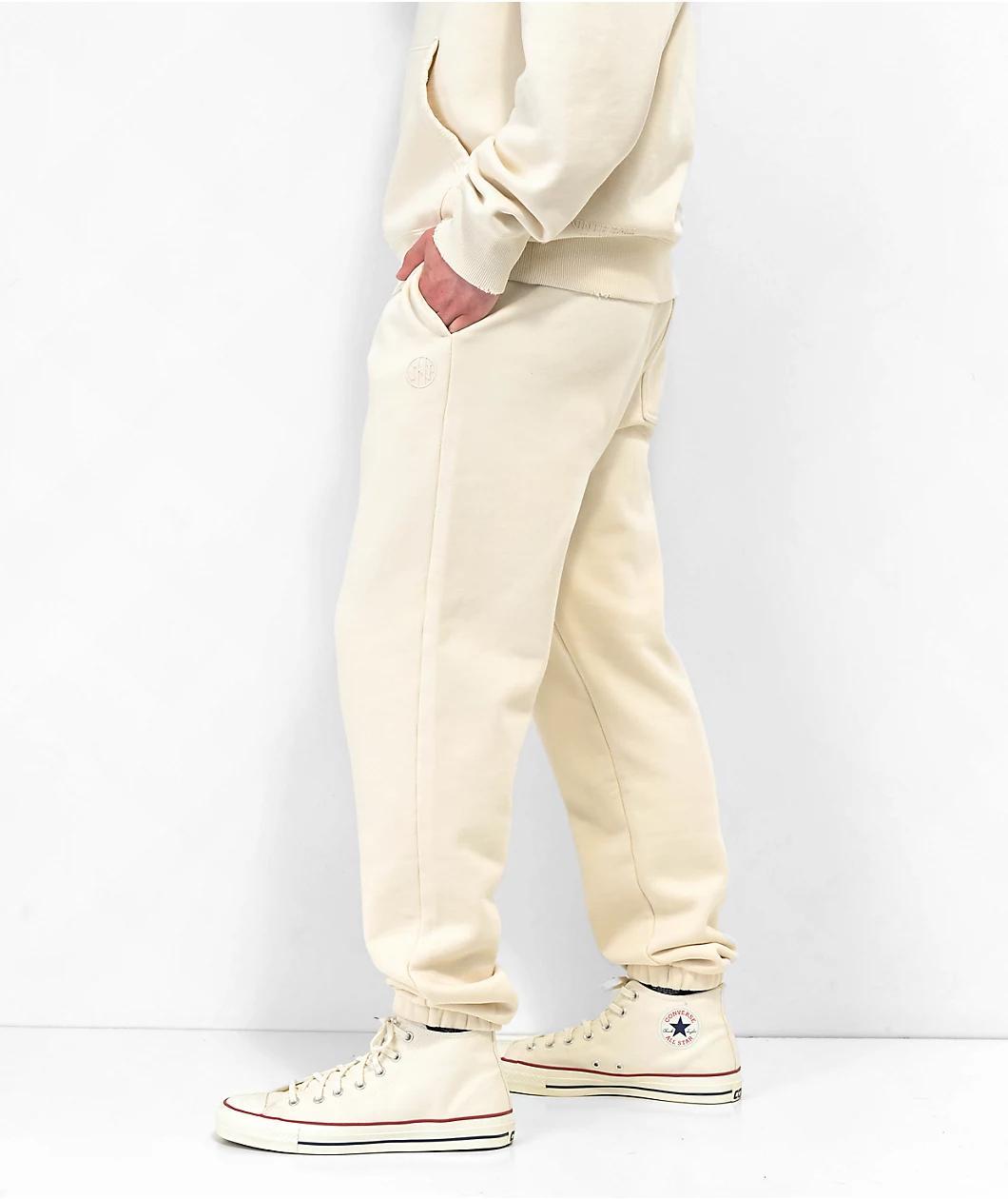 Ninth Hall Fundamentals Cream Relaxed Sweatpants Product Image