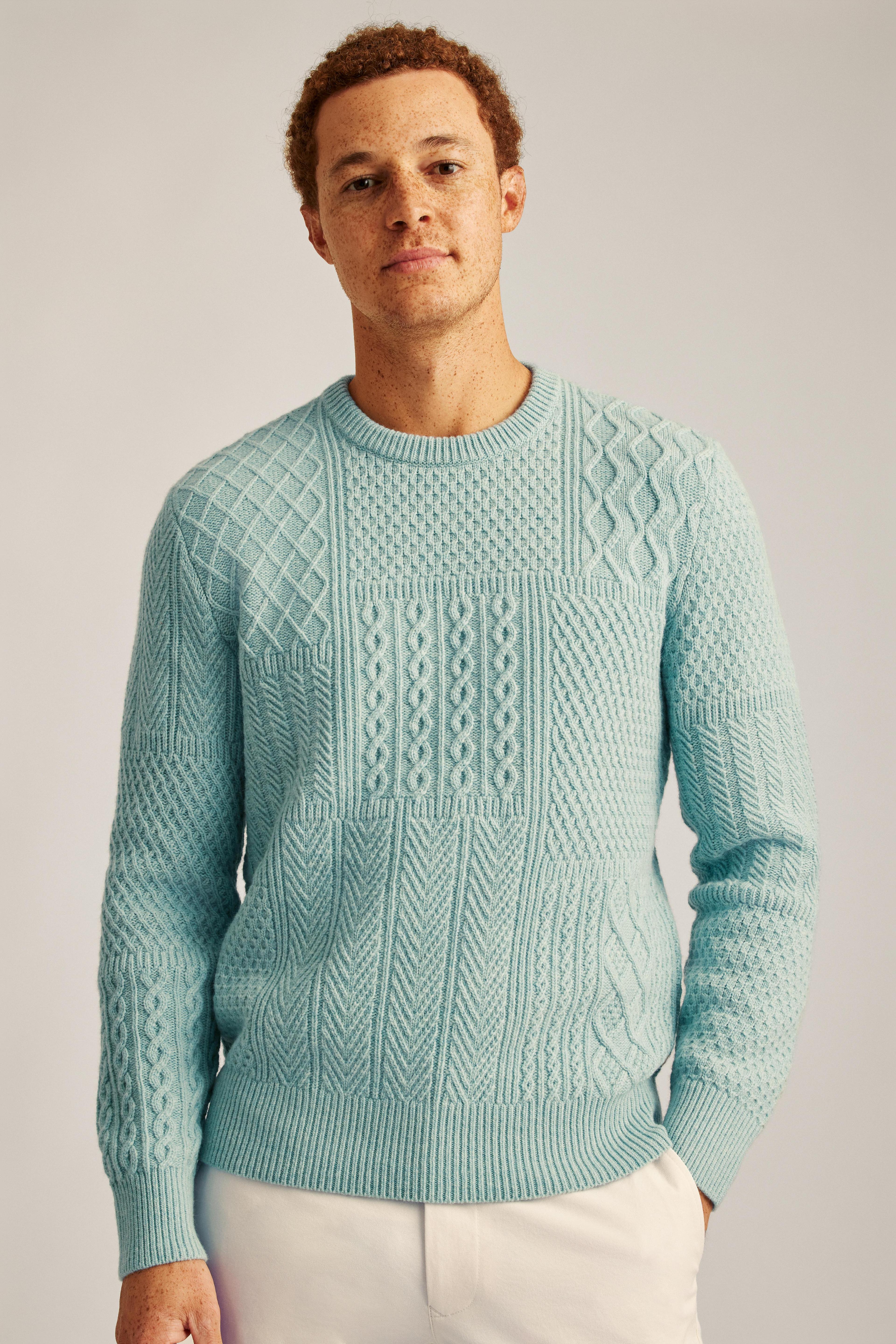 Wool Cable Crew Neck Sweater Product Image